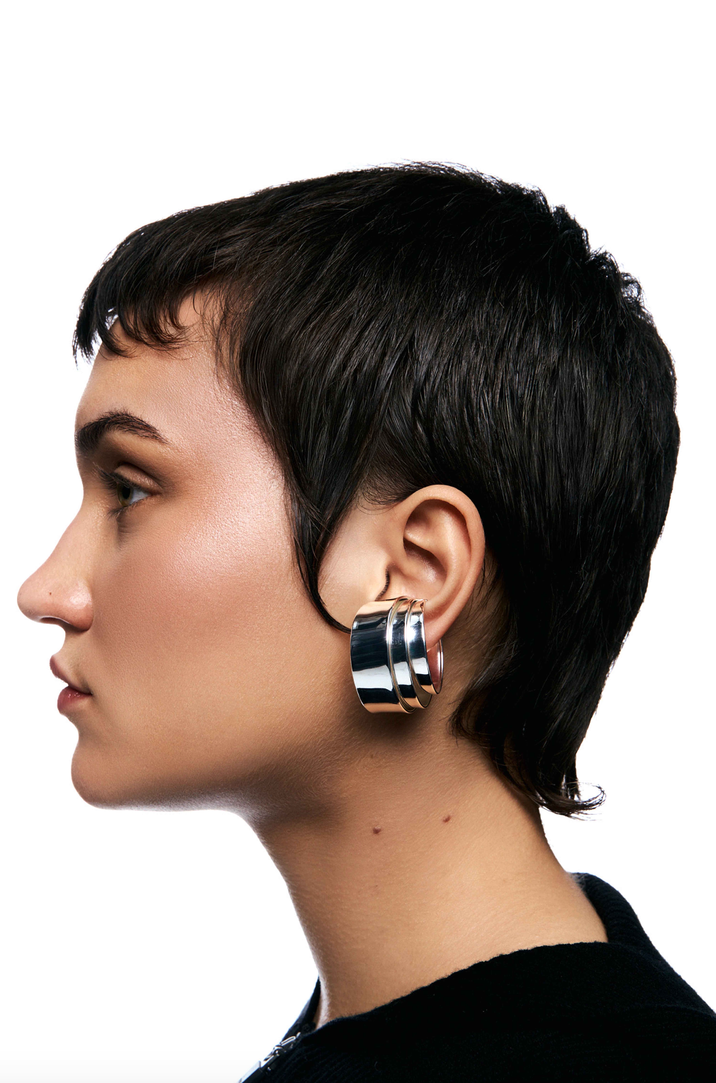 Sterling Silver 3-Ribbon Big Ear Cuff
