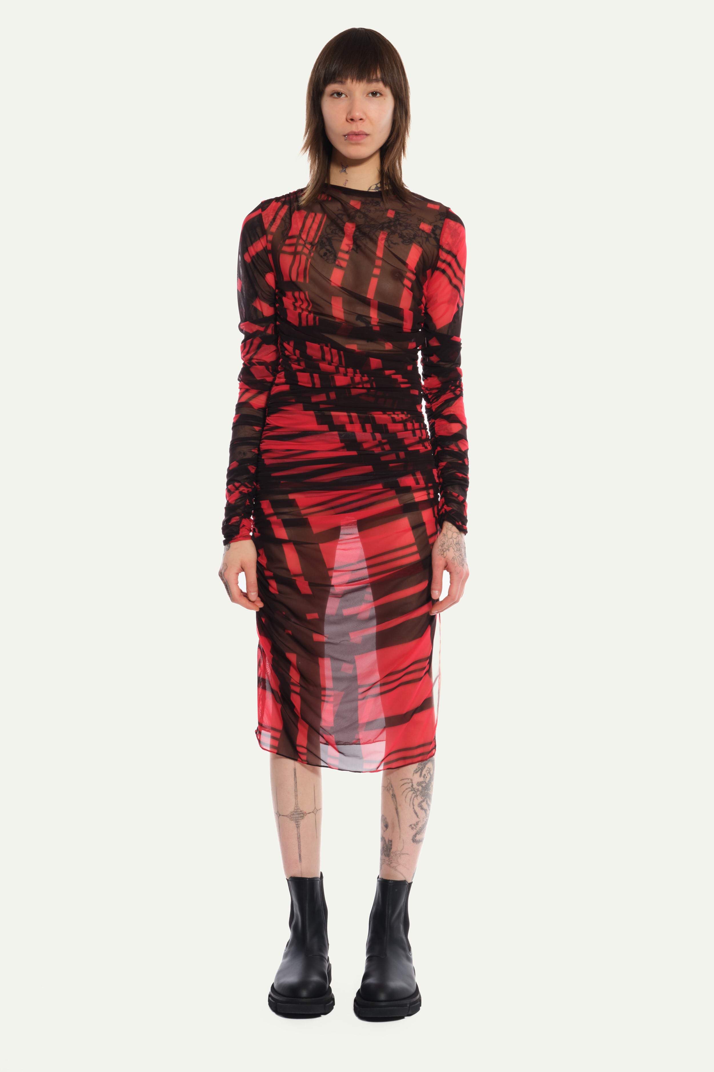 Tartan Pleats Dress