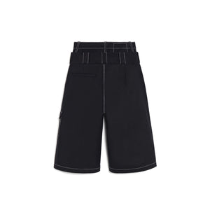BERMUDA DOUBLE CEINTURE NOIR